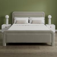 PAT TAPIțAT XIRELIA - culoare lemn stejar/taupe, Modern, lemn/metal (160/200cm) - Bessagi Home