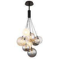HÄNGELEUCHTE 56144-9H - Perlmutt/Schwarz, Design, Glas/Metall (45/90cm) - Globo