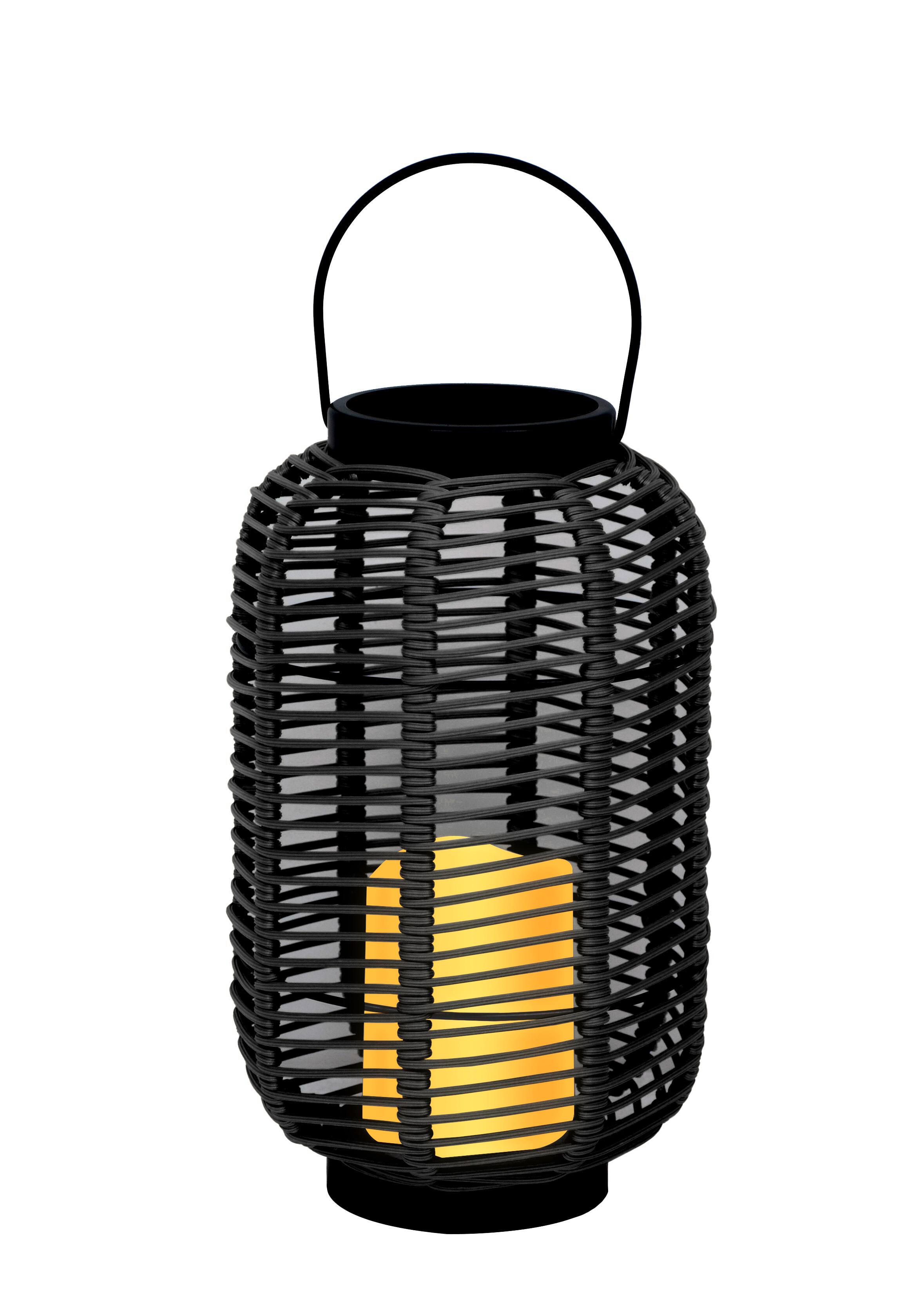 Solarleuchte Rica Schwarz Metall/Kunststoff - Schwarz, MODERN, Kunststoff/Metall (16,5/16,5/36,5cm) - Bessagi Home