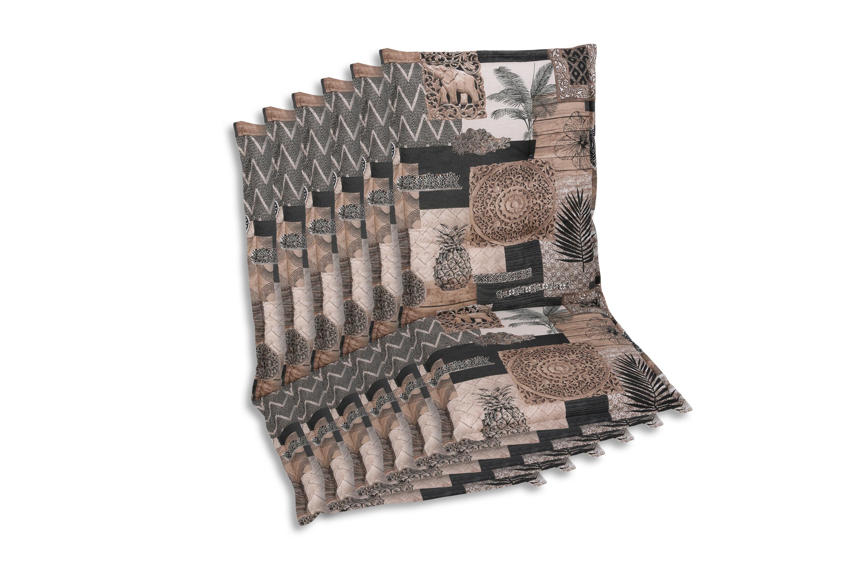 Sesselauflagenset Beige, 6-teilig - Beige, Basics, Textil (50/7/110cm)