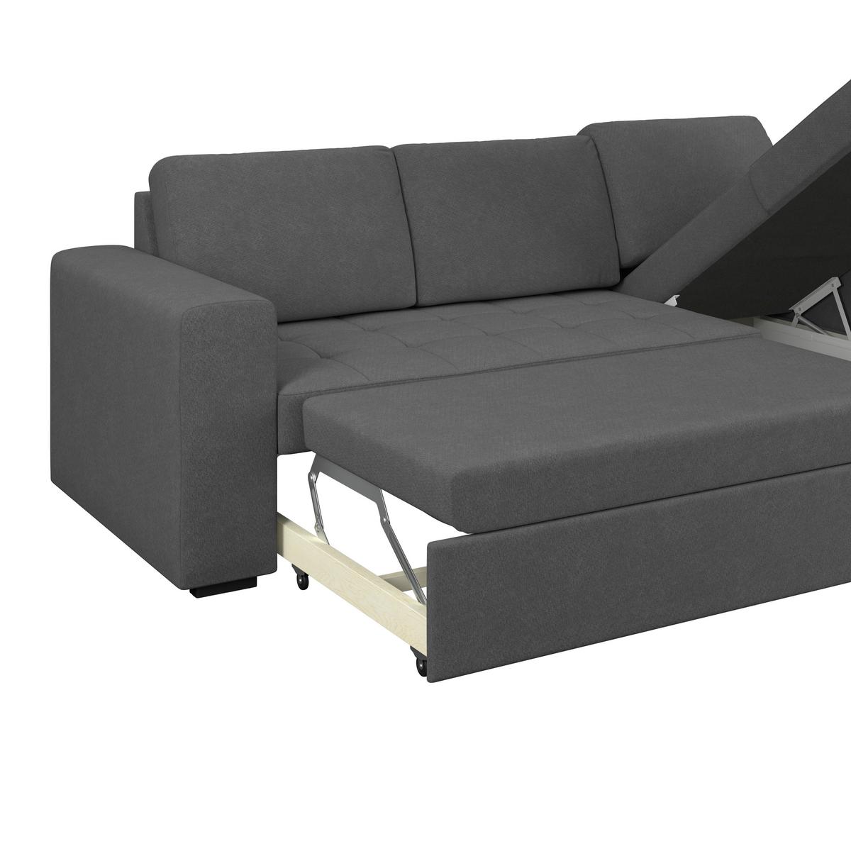 Kutna Garnitura Jan - antracit, Trend, tekstil (247/155cm)