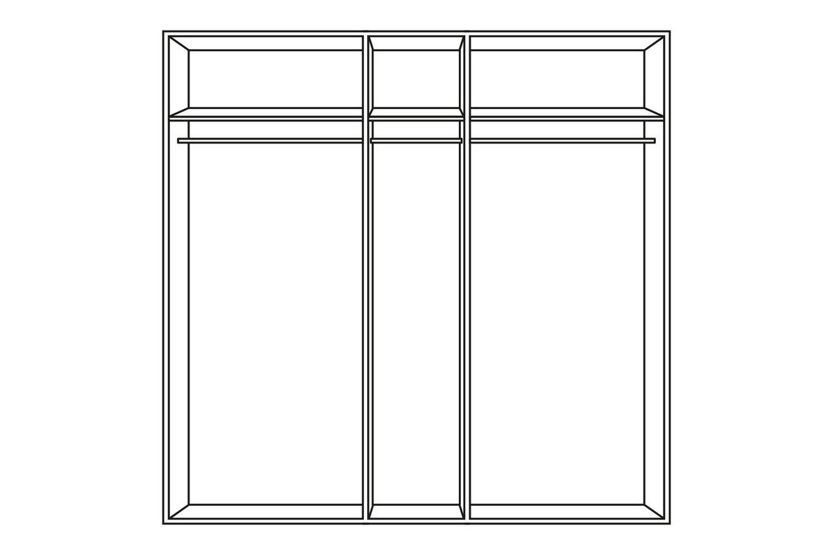 Ormar S Klasičnim Vratima Nadja - bijela/srebrne boje, Konvencionalno, staklo/drvni materijal (225/210/58cm) - Modern Living