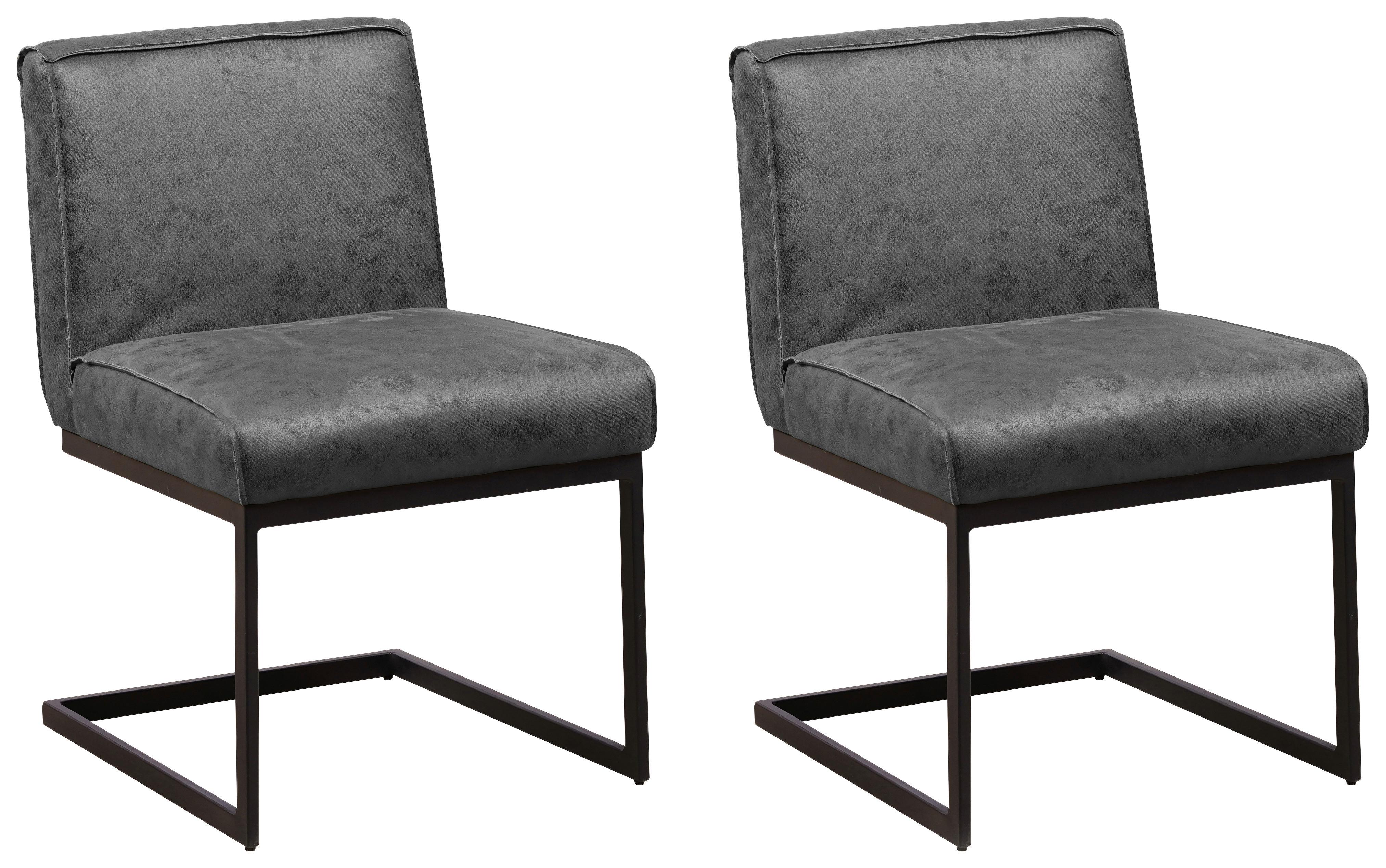 SCHWINGSTUHL-SET BENJI - Anthrazit, KONVENTIONELL, Textil/Metall (53/81/61cm) - MID.YOU