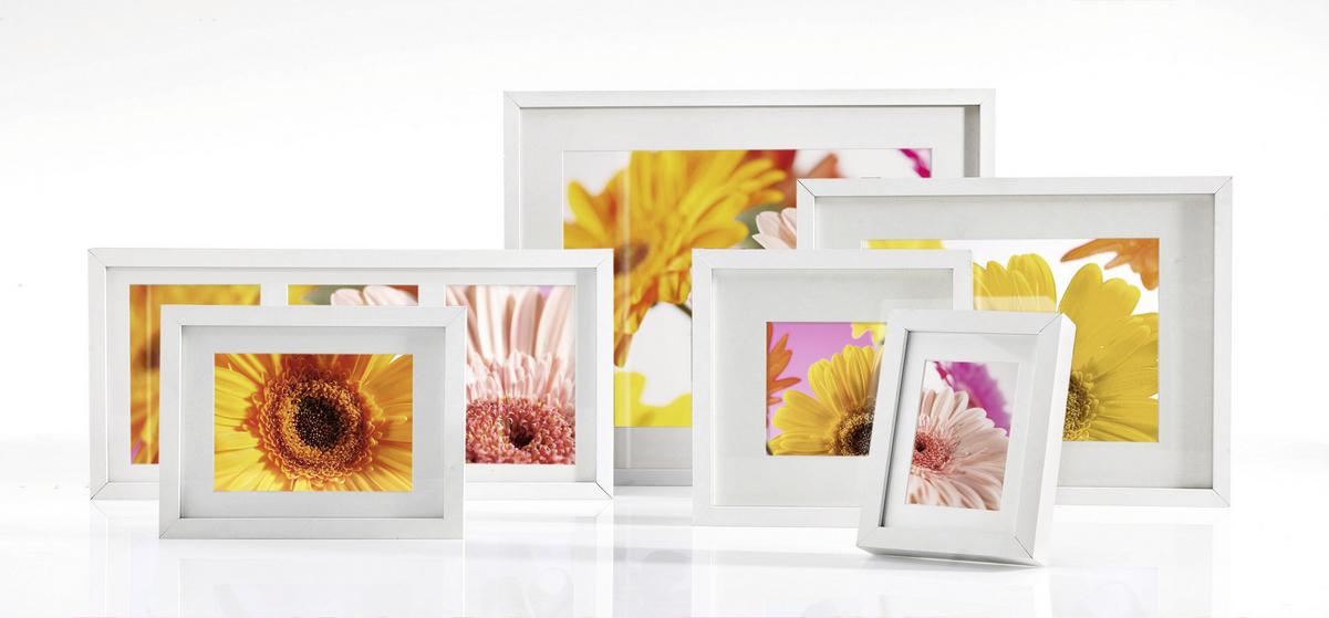Bilderrahmen Gitta ca. 13x18cm - Weiß, MODERN, Glas/Holzwerkstoff (13/18cm) - Modern Living