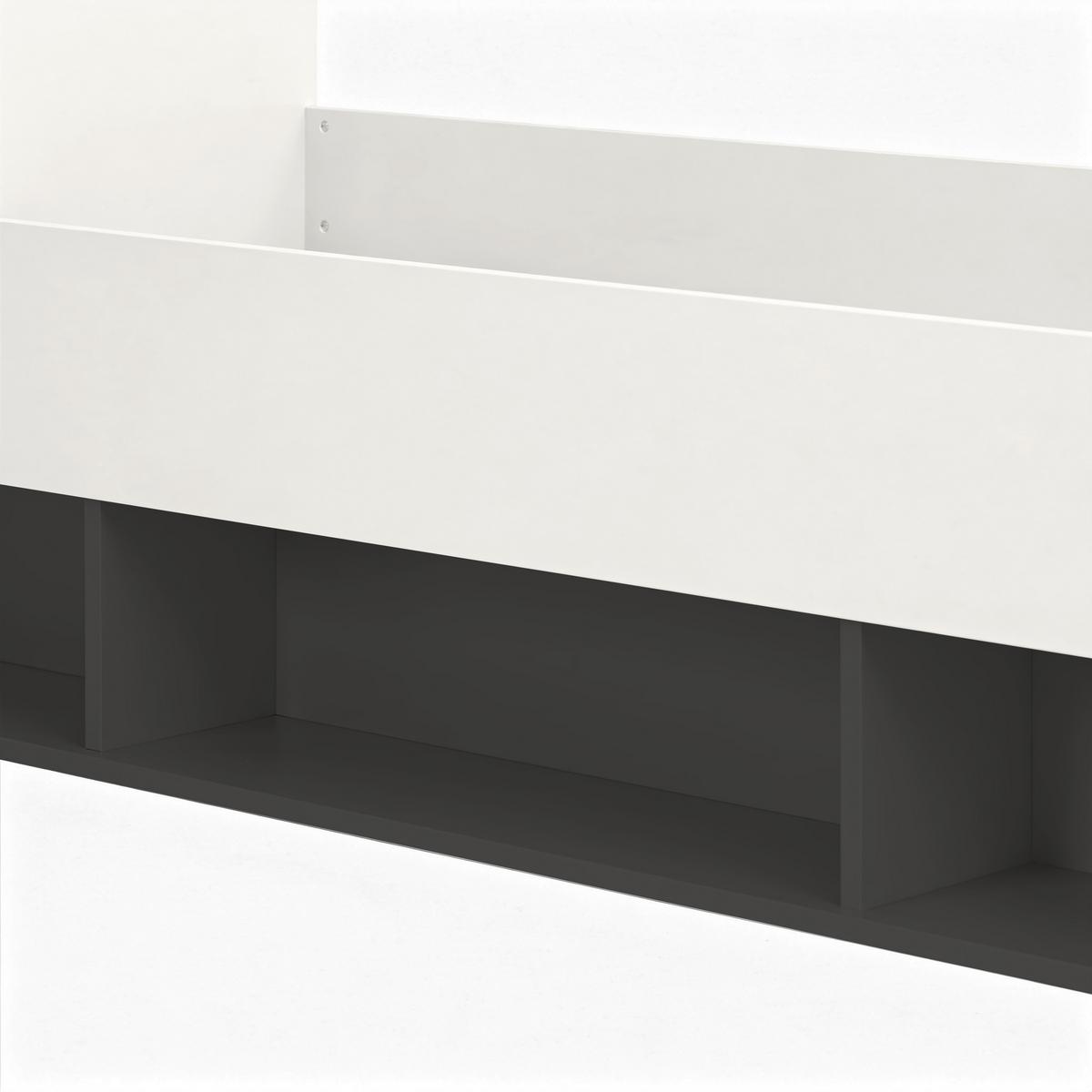 Postelja Basic Two, Kašmir, Antracit, 90x200 - kašmir/antracit, Konvencionalno, leseni material (90/200cm)