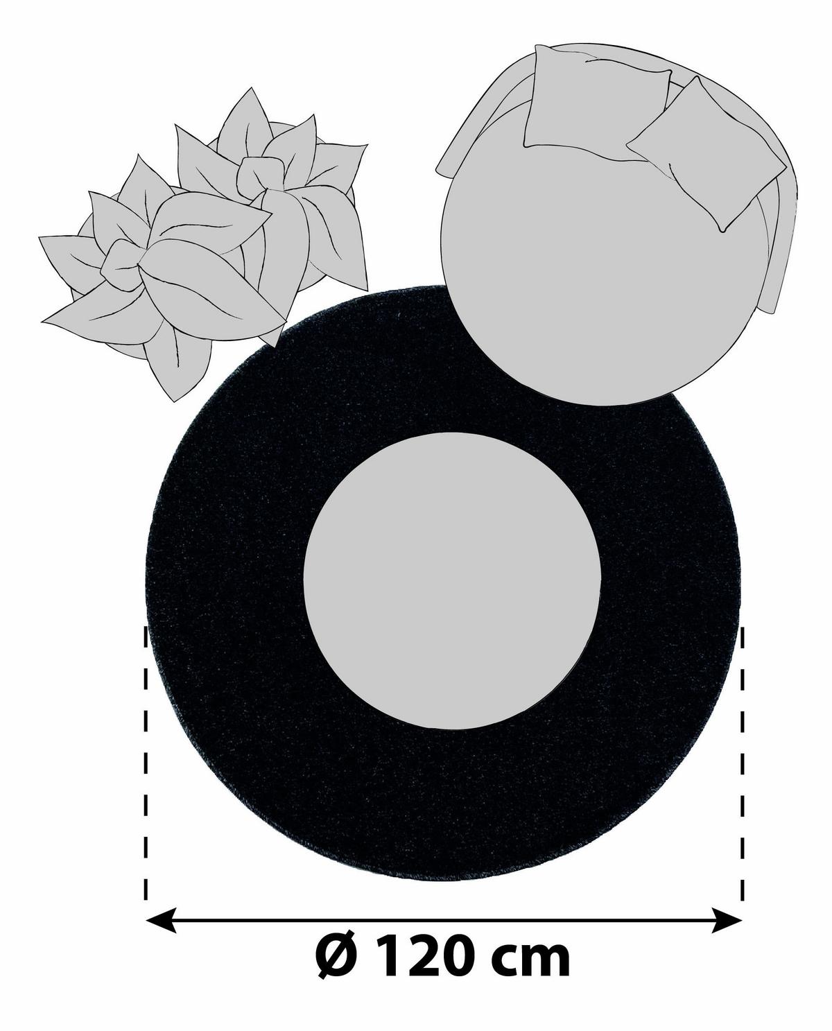 Hochflorteppich Ata Anthrazit ca. 120cm - Anthrazit, Design, Textil (120cm) - Novel