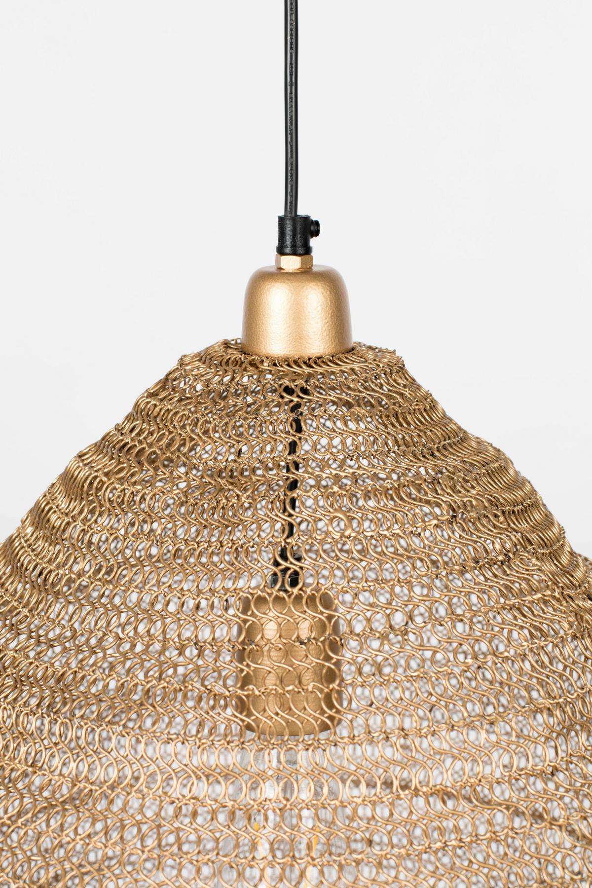 LAMPA WISZĄCA PENDANT LAMP LENA L BRASS - kolor mosiężny, Design, metal (48/158cm) - Zuiver