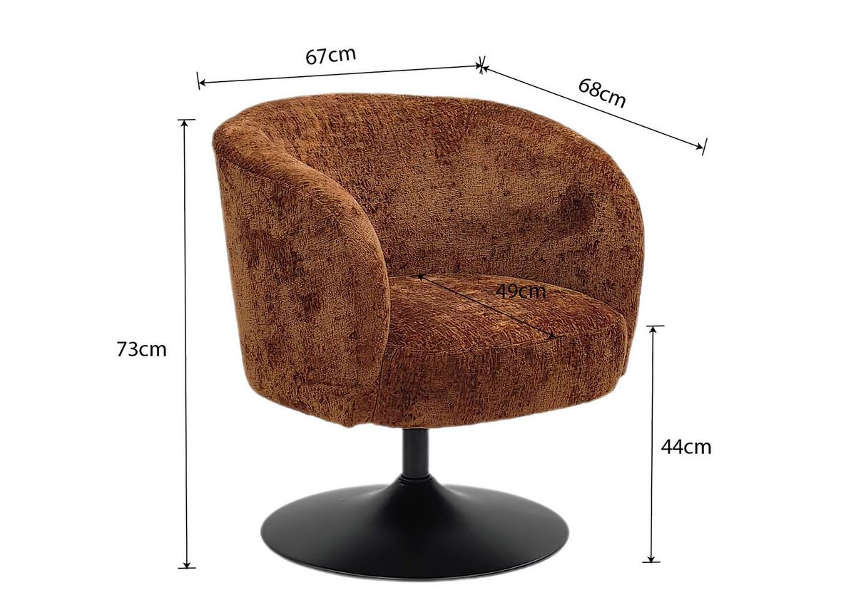 Forgószék Terrakotta Giro - fekete/terrakotta, Modern, textil/fém (67/68/73cm) - Premium Living
