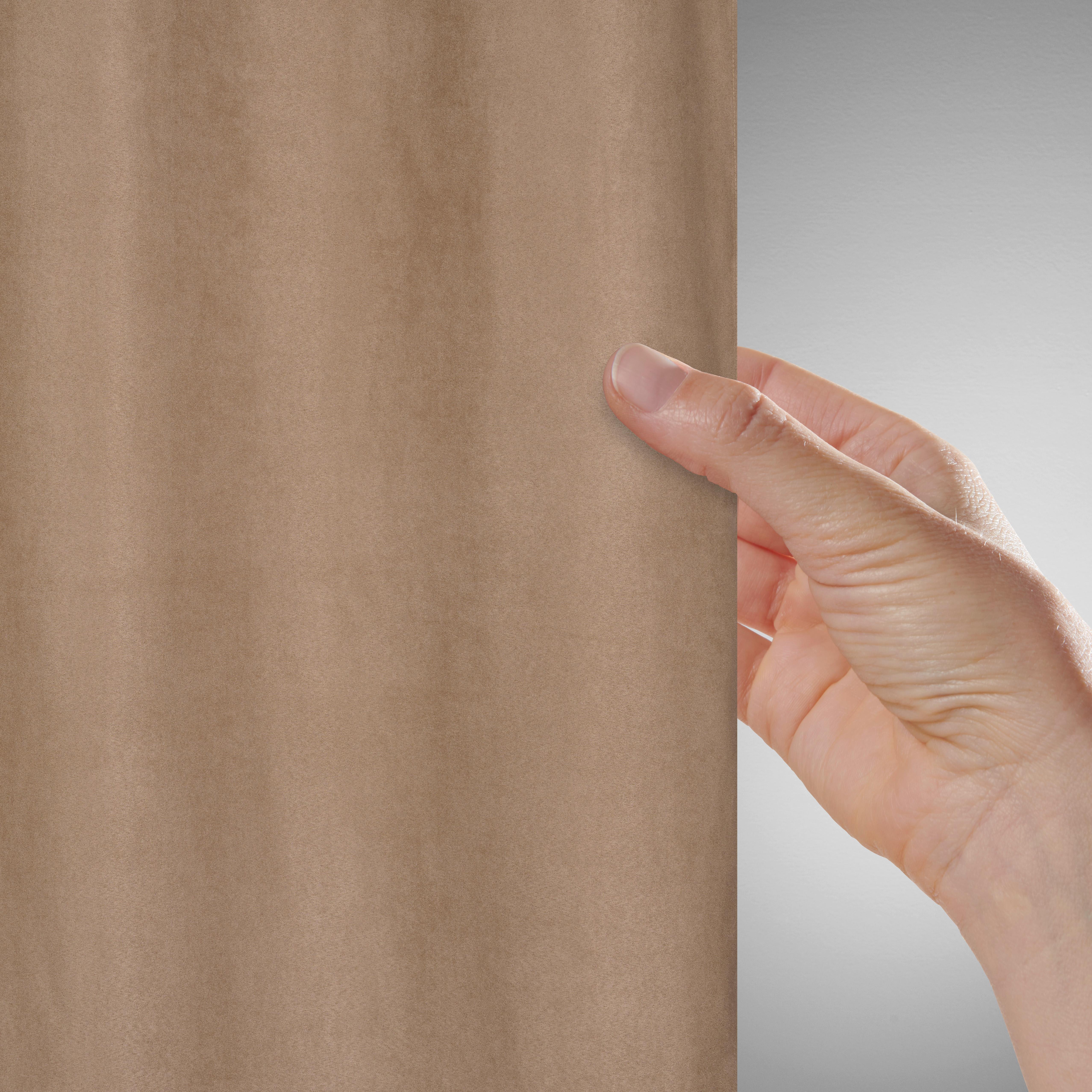 ÖLJETTLÄNGD VELOURS - ljusbrun, Klassisk, textil (140/245cm) - Mömax
