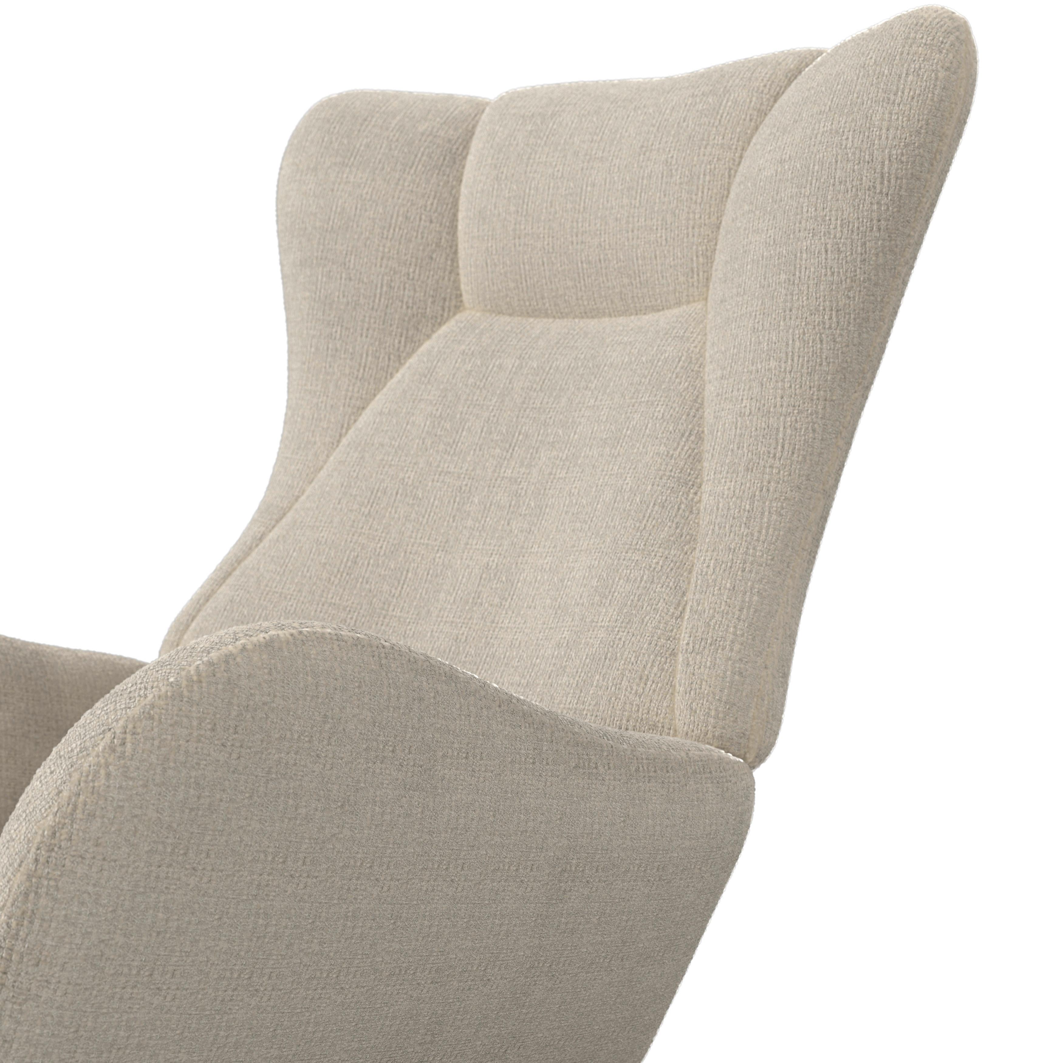 RELAXFÅTÖLJ EMILIO - beige/naturfärgad, Modern, metall/trä (68/92/87cm) - Bessagi Home