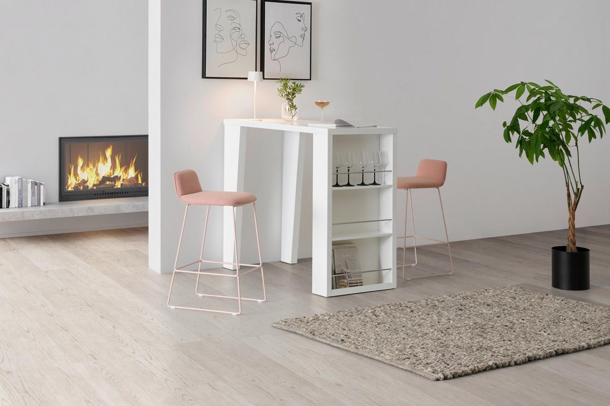 Barska Miza Lyon, Bela, Visoki Sijaj - bela/visoki sijaj, Konvencionalno, kovina/leseni material (120/107/60cm)