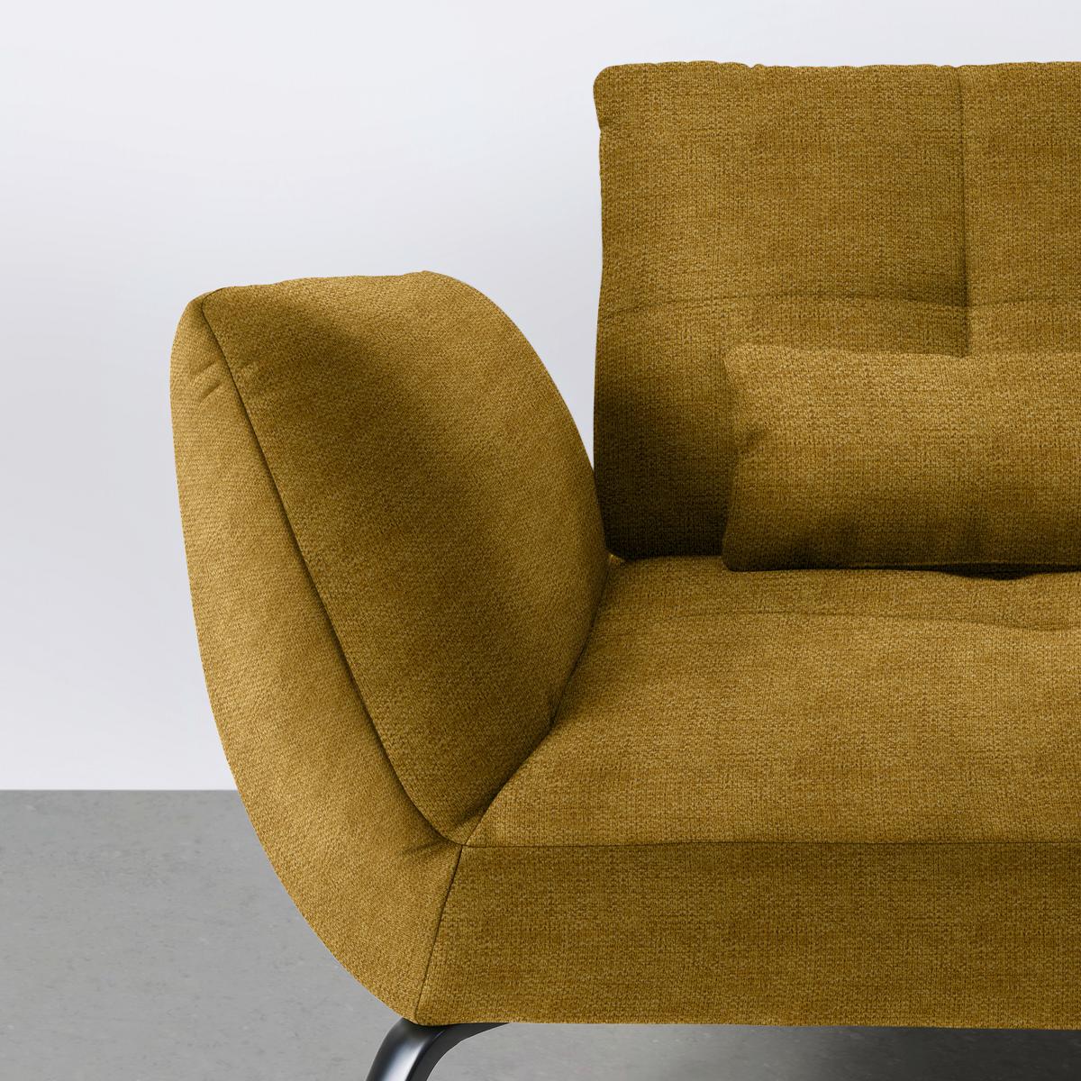 Wohnlandschaft Trendy Senfgelb - Senfgelb/Schwarz, MODERN, Holzwerkstoff/Textil (310/93/250cm) - Premium Living