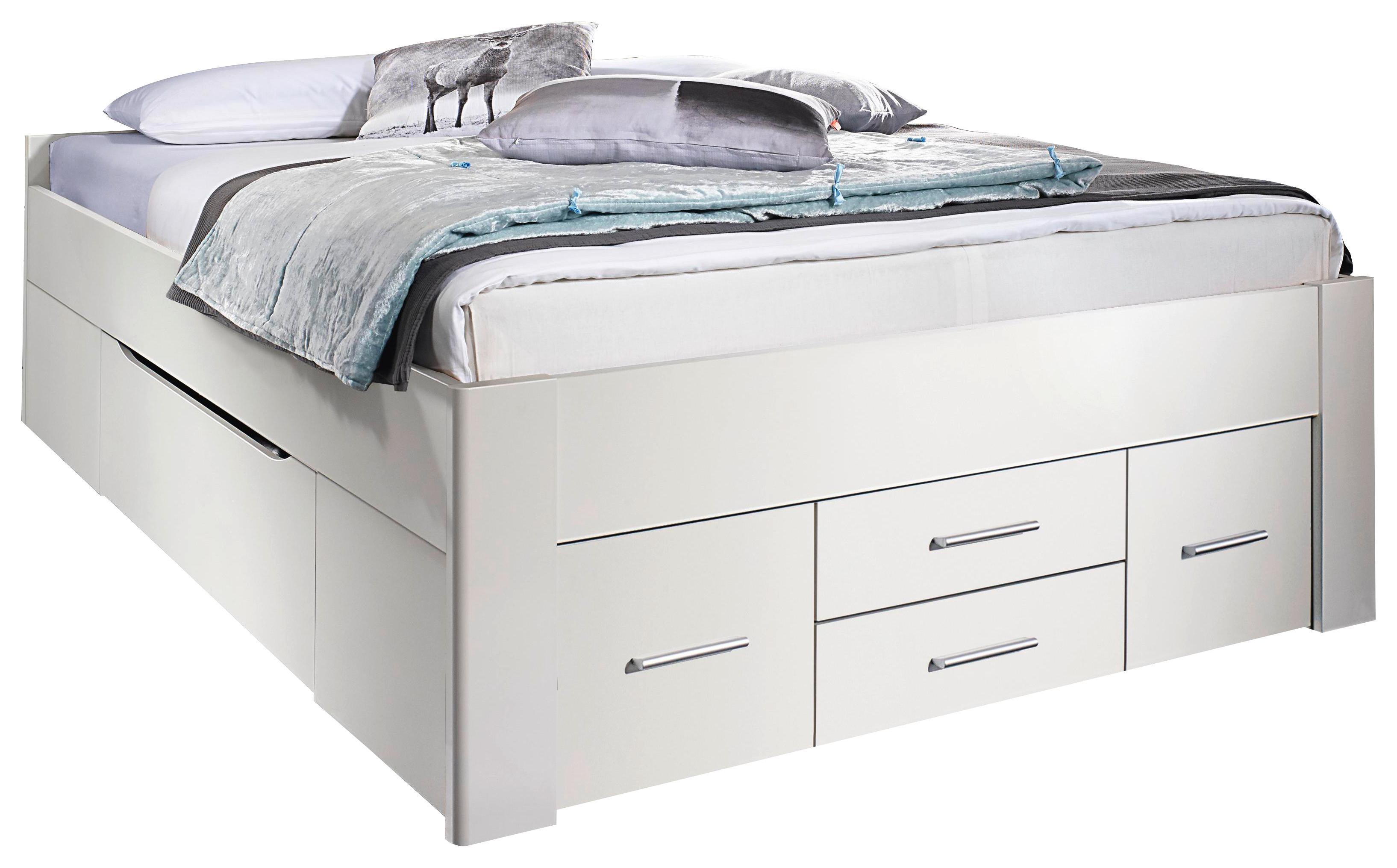 Postelja S Predalom Scala, Bela, 6 Predalov - bela, Moderno, leseni material (160/200cm) - Rauch Möbel