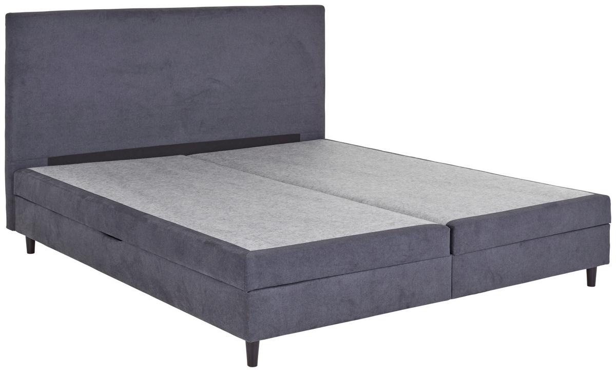 Boxspring Krevet Kleopatra - antracit, Konvencionalno, drvni materijal/tekstil (180/200cm) - Modern Living