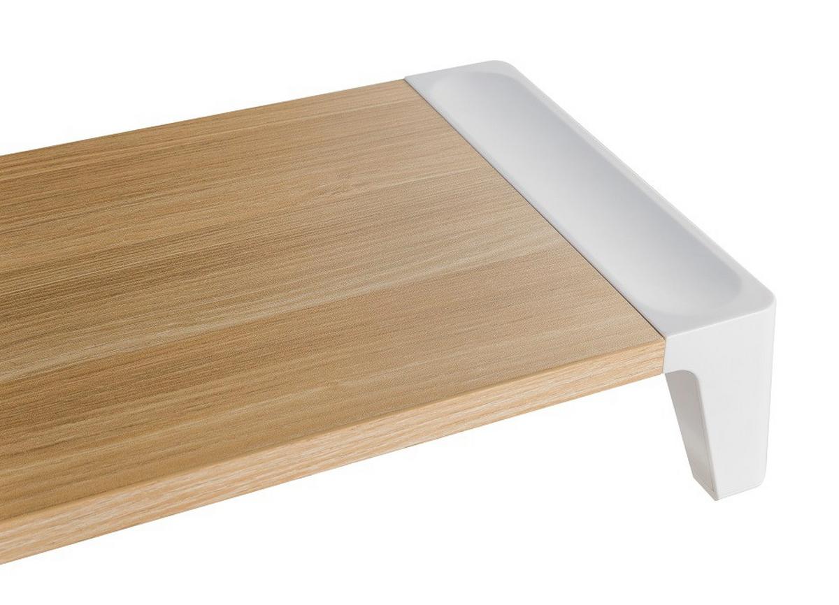 NADSTAWKA NA BIURKO PONTE 1 - biały/kolor brzozowy, Design, materiał drewnopochodny/tworzywo sztuczne (55,4/21,5/8cm) - Boxxx