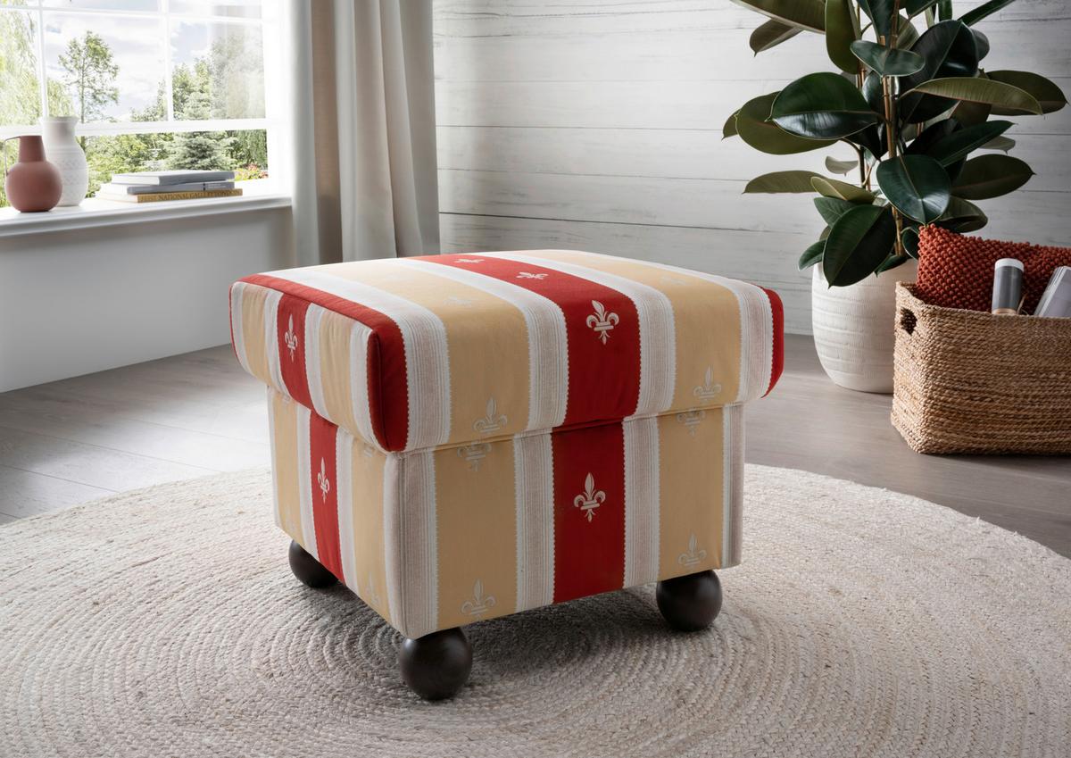 Hocker Torello Rot Mikrofaser - Wengefarben/Rot, KONVENTIONELL, Holz/Textil (56/46/56cm) - Livetastic