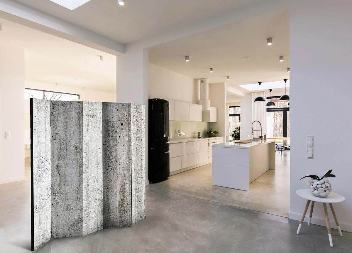 Paravent Grey Emperor II Grau/Grauweiß - Grauweiß/Grau, Basics, Holz/Kunststoff (225/172/3cm) - artgeist