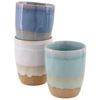 Cană pentru cafea Frank cca. 280 ml - albastru/alb, Modern, ceramică (8/9,6cm)