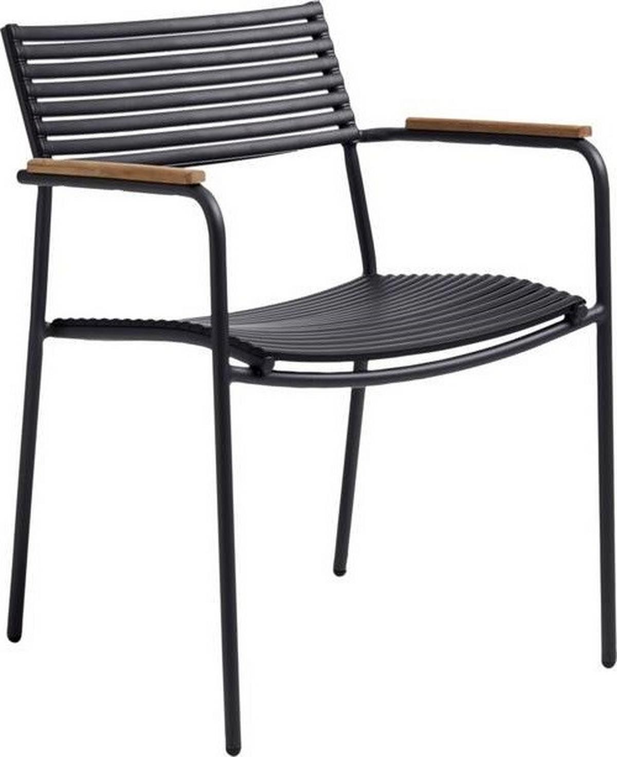 Stapelstuhl Mood Air Anthrazit/Teakholz - Anthrazit/Teakfarben, KONVENTIONELL, Holz/Kunststoff (60/78/56cm) - Gardenson