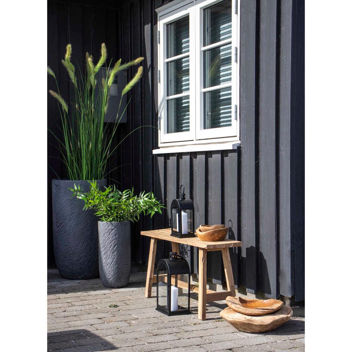 Hockerbank Barcelona Echtholz - Teakfarben, Basics, Holz (90/45/25cm) - MID.YOU