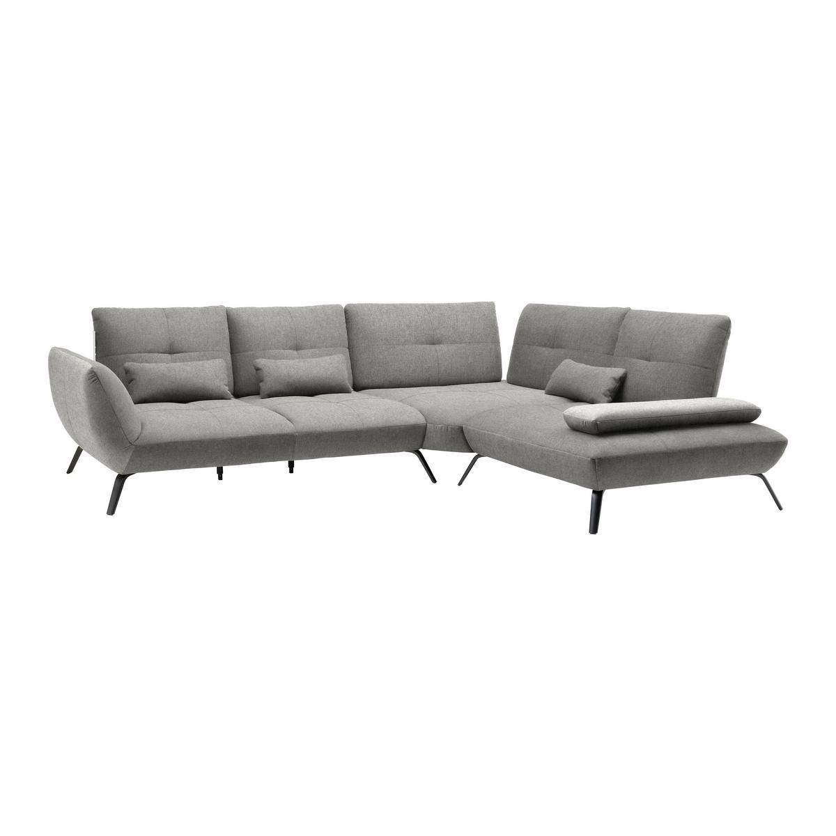 Wohnlandschaft Trendy Grau - Schwarz/Grau, MODERN, Holzwerkstoff/Textil (310/93/250cm) - Premium Living
