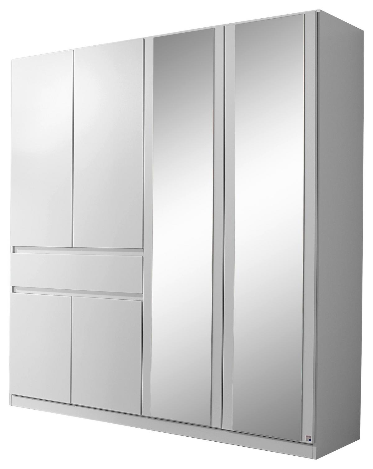 DULAP USI ROTATIVE TÜBINGEN - alb, Design, sticlă/material pe bază de lemn (181/197/54cm) - Modern Living