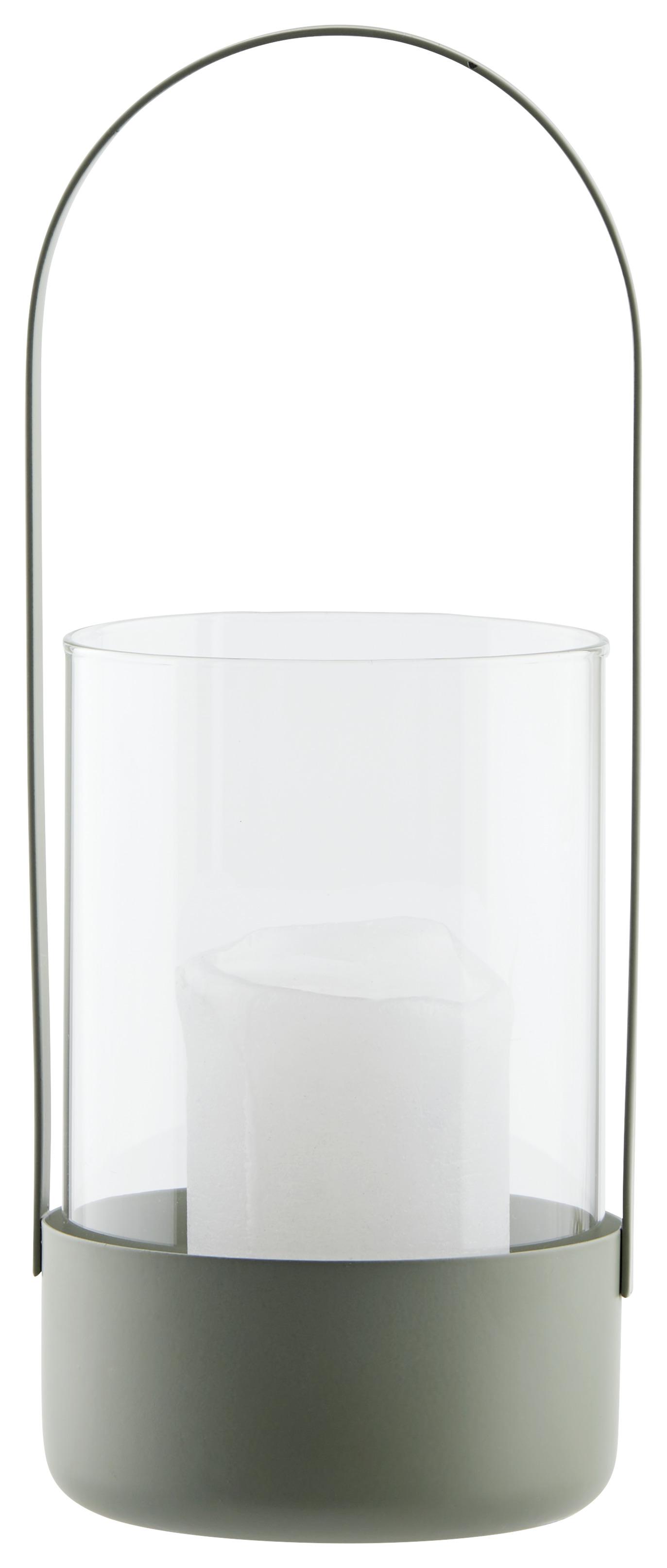 Windlicht Copa in Grün - Grün, Glas/Metall (12,2/30cm) - Modern Living