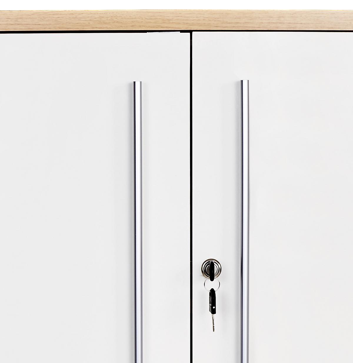 Dulap pentru acte Profi - alb/culoare lemn stejar, Modern, material pe bază de lemn (75/113/35cm) - Modern Living