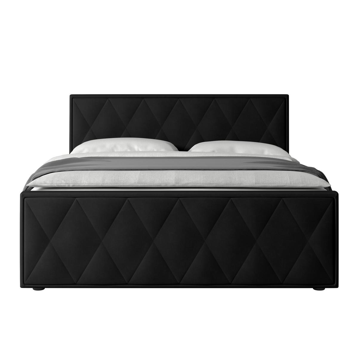 Boxspringbett Porto ca. 180x200 cm Schwarz - Schwarz, MODERN, Holzwerkstoff/Kunststoff (180/200cm) - MID.YOU