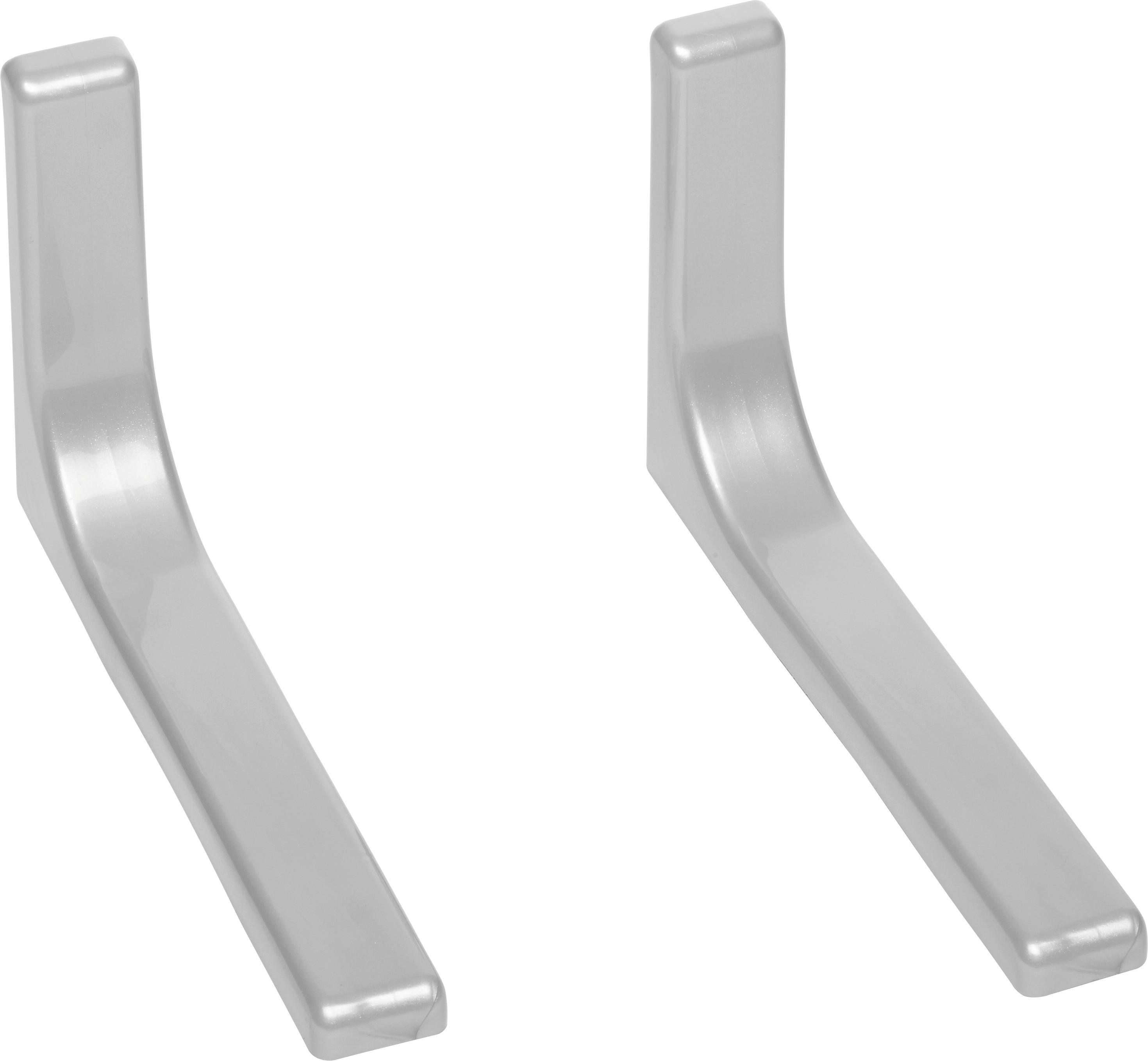 Wandhalter Leonardo 2er-Set Metall Silber L: 24 cm - Silberfarben, Metall (24cm) - Mömax
