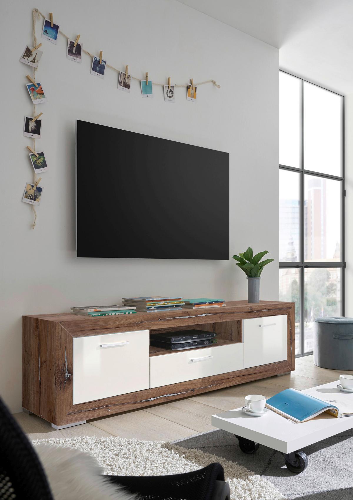Tv Komoda Neapel - tamno smeđa/srebrne boje, Konvencionalno, drvni materijal/plastika (180/50/46cm) - Mömax