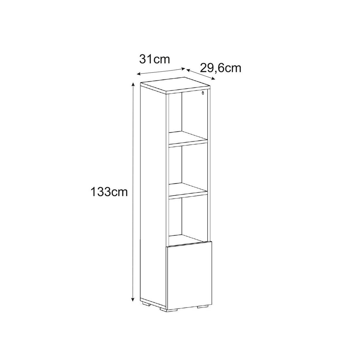 BÜCHERWAND KUZEY BÜCHEREGAL - Nussbaumfarben, Design, Holzwerkstoff (31/136/30cm) - Livetastic