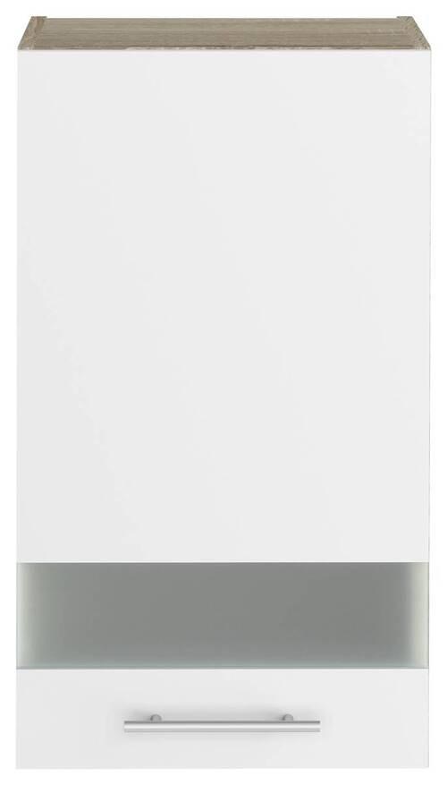 Konyhai Faliszekrény Corina - Sonoma tölgy/Alu, modern, Műanyag/Üveg (40/72,4/34,6cm)