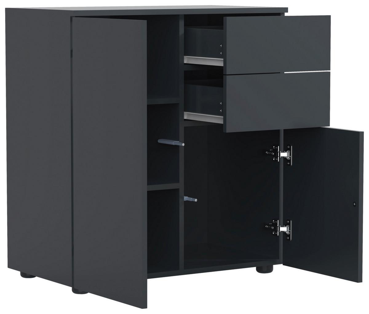 Kommode DALOSA Anthrazit ca. 70x77x39 cm - Anthrazit, MODERN, Holzwerkstoff/Kunststoff (70/77/39cm) - MID.YOU