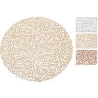 Tányéralátét Ø 38cm - rézszínű/aranyszínű, műanyag (38/38/1cm)