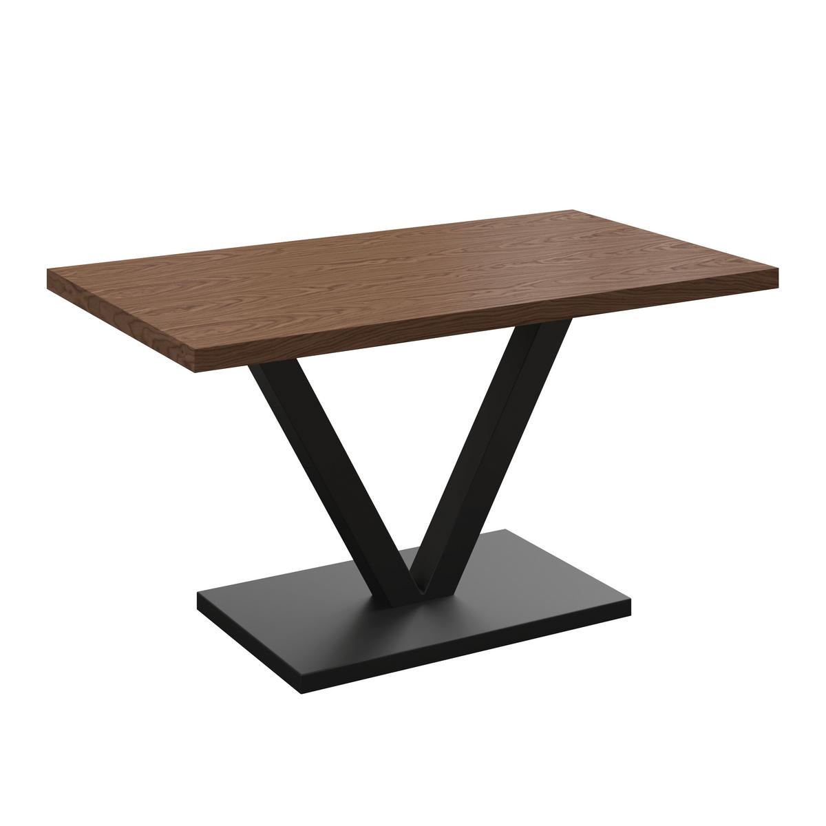 Esstisch Loca Holz/MDF Walnussfarben ca. 160x90x76 cm - Walnussfarben/Schwarz, MODERN, Holz/Holzwerkstoff (160/76/90cm) - Bessagi Home