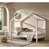 Hausbett FORREST Weiß ca.90x200cm Echtholz Buche - Naturfarben/Weiß, MODERN, Holz (90/200cm) - Vipack