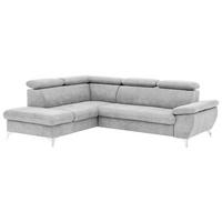 Sarokkanapé Gisele - világosszürke, Modern, textil (209/83/256cm)