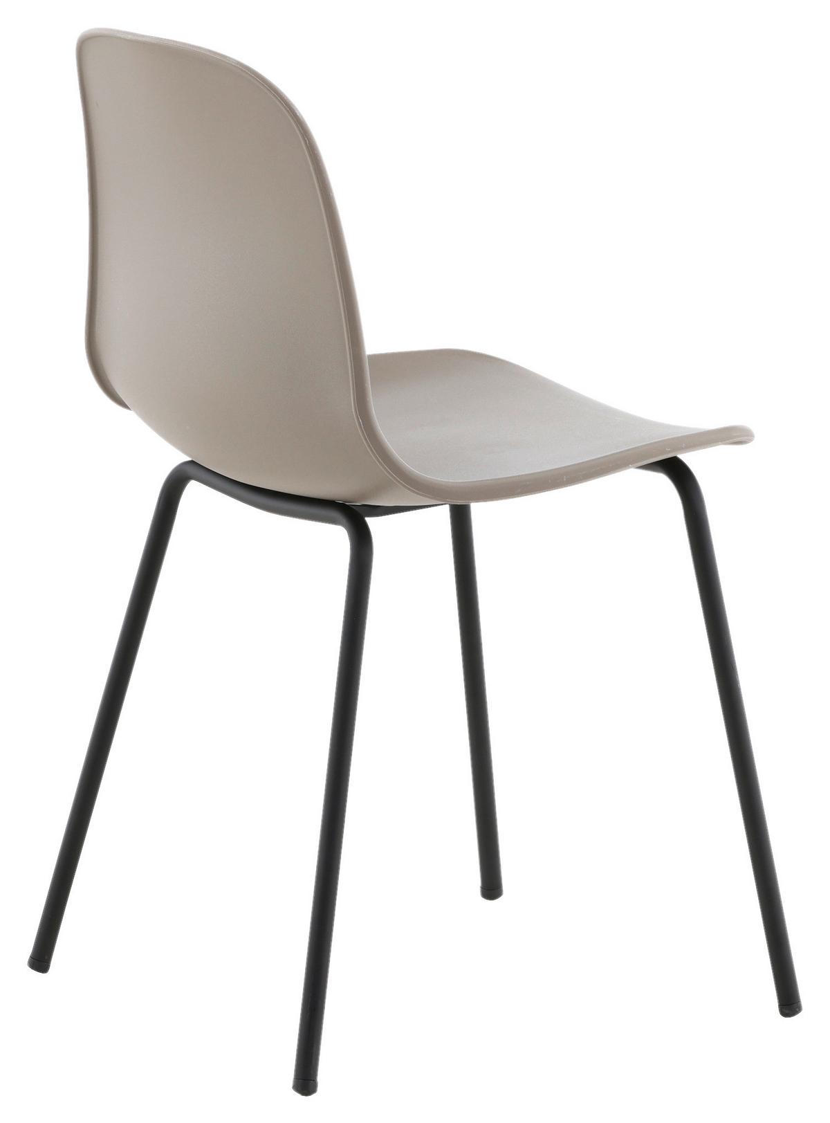 STUHL-SET ARCTIC - Greige/Schwarz, Design, Kunststoff/Metall (49/82/48cm) - Livetastic