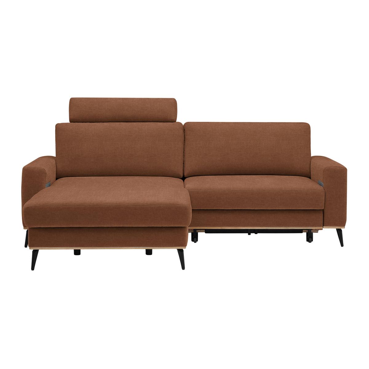 Wohnlandschaft Romeo Rostfarben - Rostfarben/Schwarz, KONVENTIONELL, Holz/Textil (167/87/234cm) - Zandiara