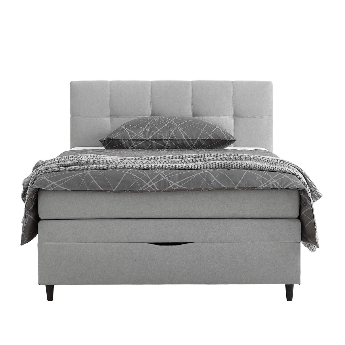Boxspring Krevet Miami - siva, Konvencionalno, drvni materijal/tekstil (120/200cm) - Modern Living