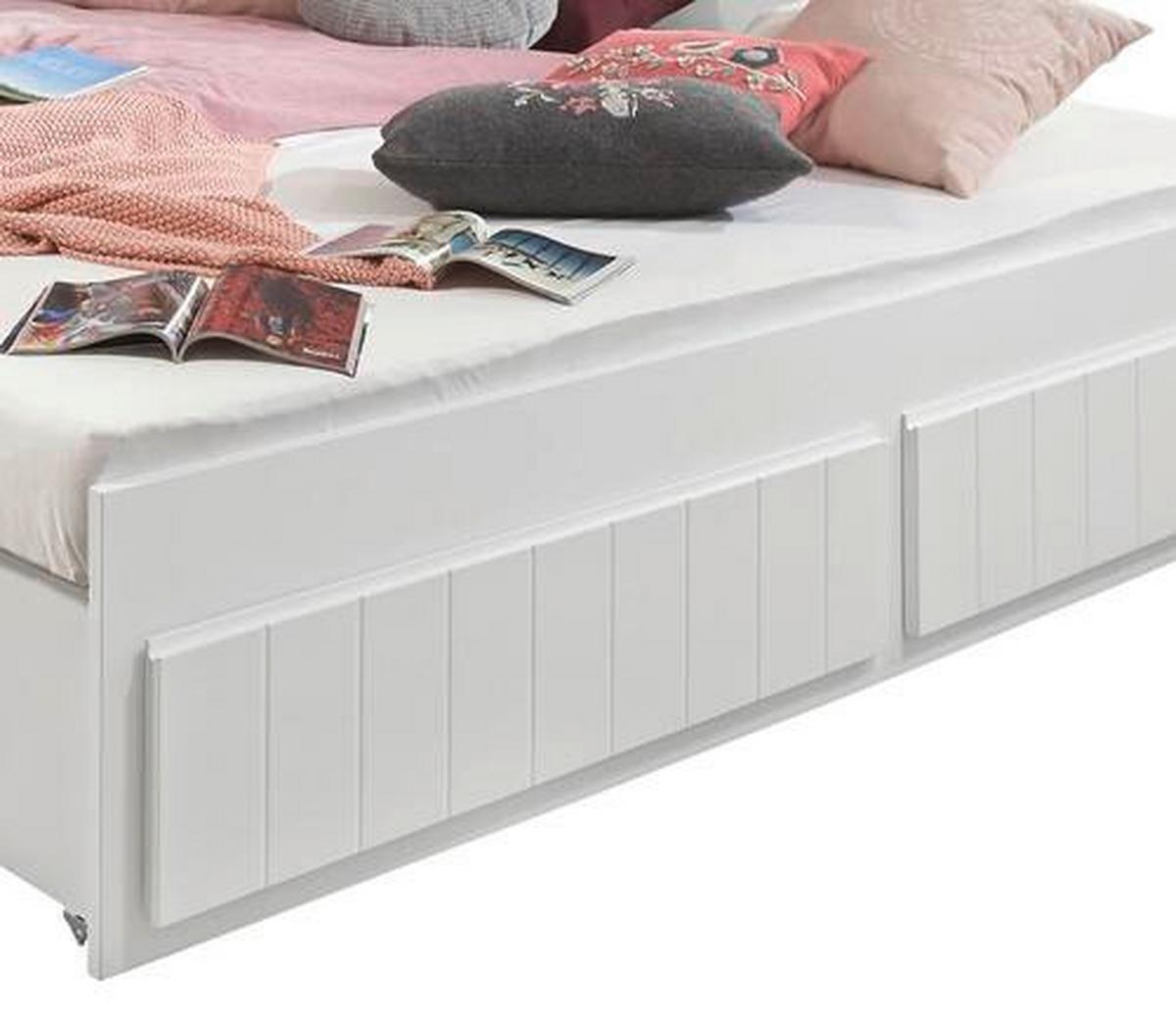 Mladinska Raztegljiva Postelja Timmi, Bela, 90-180x200 - bela, Moderno, leseni material (90/200cm) - MID.YOU