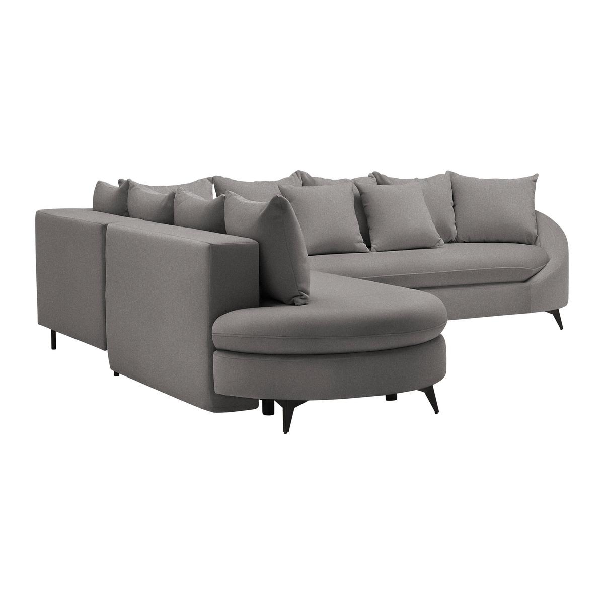 Ecksofa Axel Graphitfarben - Graphitfarben/Schwarz, MODERN, Textil/Metall (250/87/291cm) - Mömax