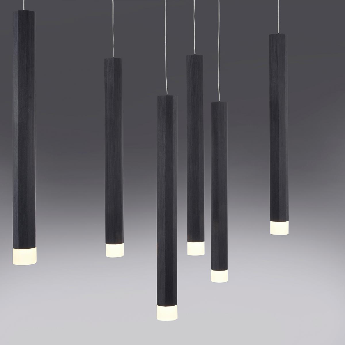 LED-Hängeleuchte Bruno max. 52 Watt - Schwarz, Design, Kunststoff/Metall (89/30/120cm)
