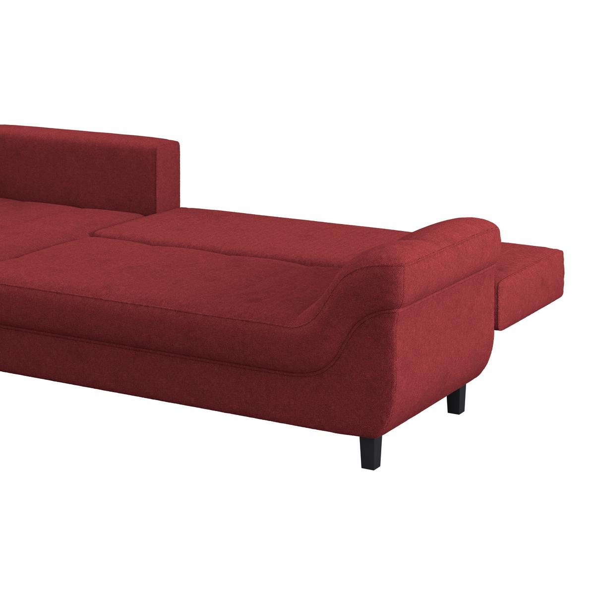 Kutna Garnitura Mendoza - crvena/crna, Design, tekstil/drvo (197/309cm) - Modern Living