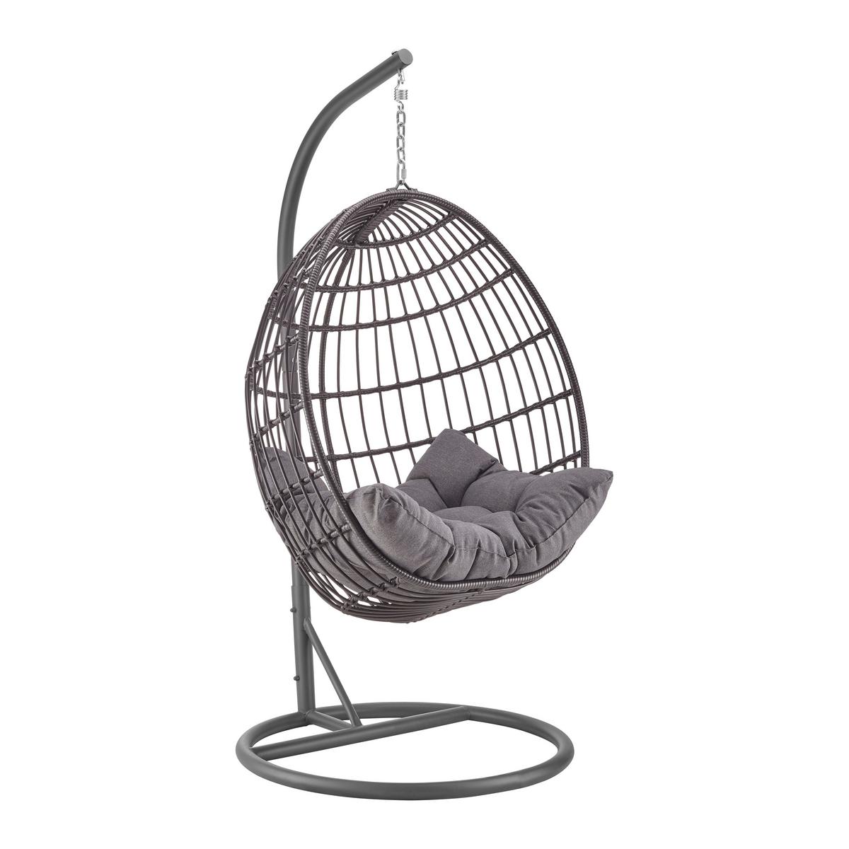 Hängesessel Sava in Anthrazit - Anthrazit, Modern, Kunststoff/Textil (95/190/95cm) - Mömax