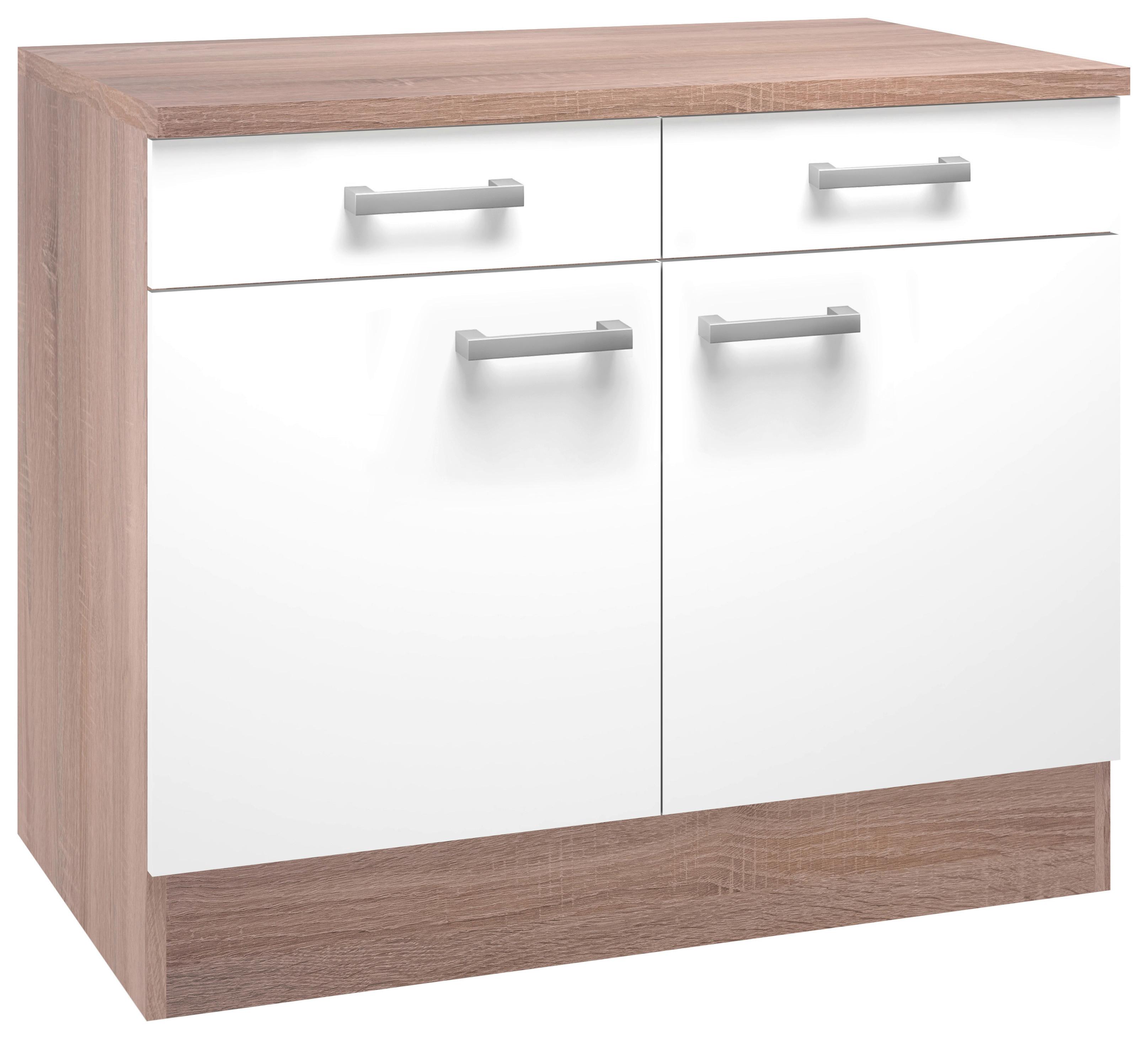 Kuhinjski Donji Element Lexa - bijela/boje aluminija, Modern, drvni materijal/plastika (100/85/60cm) - FlexWell