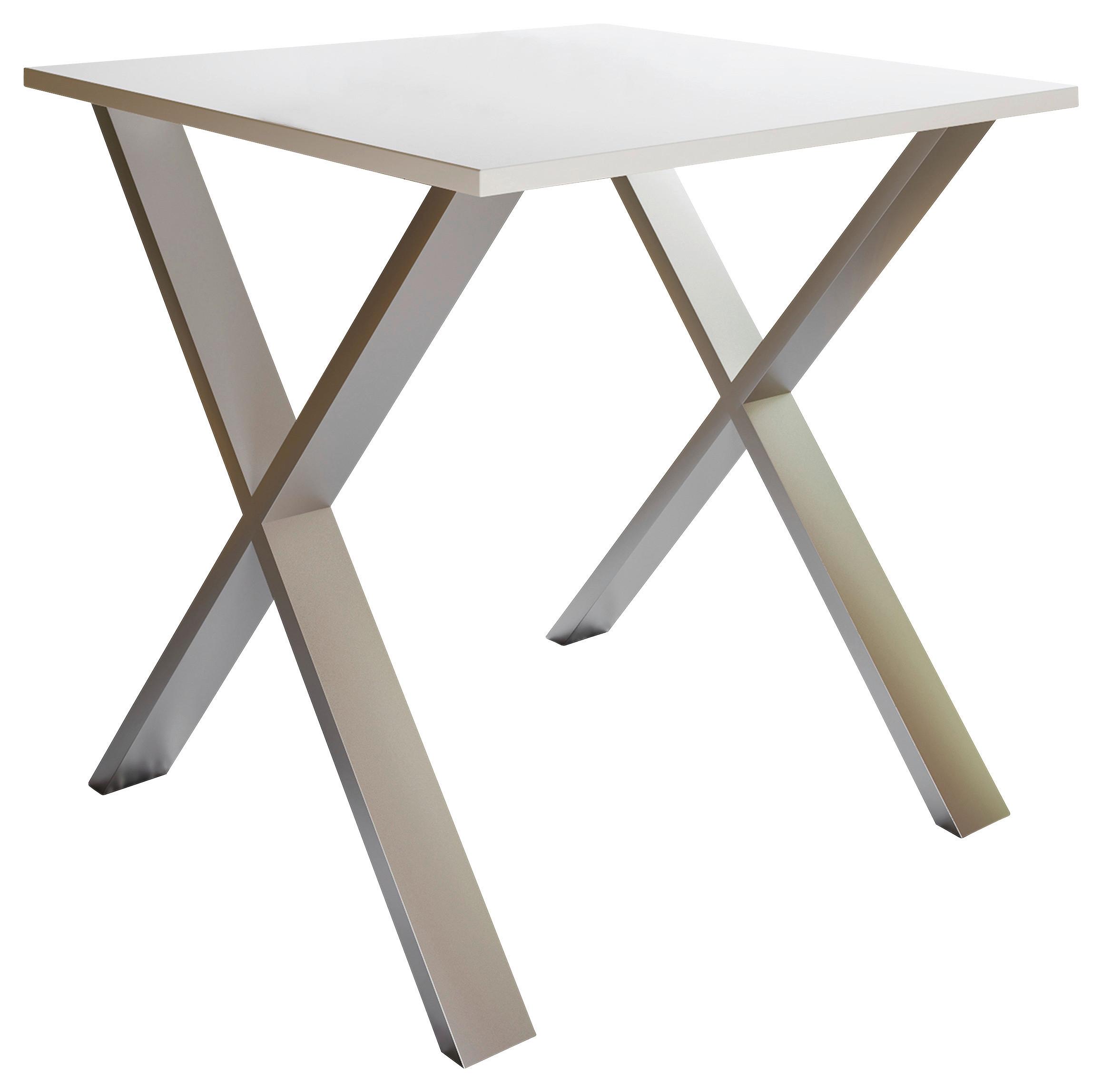 Jedilna Miza Xona, Bela, Srebrna - srebrne barve/bela, Basics, kovina/leseni material (80cm) - MID.YOU