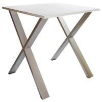 Jedilna Miza Xona, Bela, Srebrna - srebrne barve/bela, Basics, kovina/leseni material (80cm) - MID.YOU