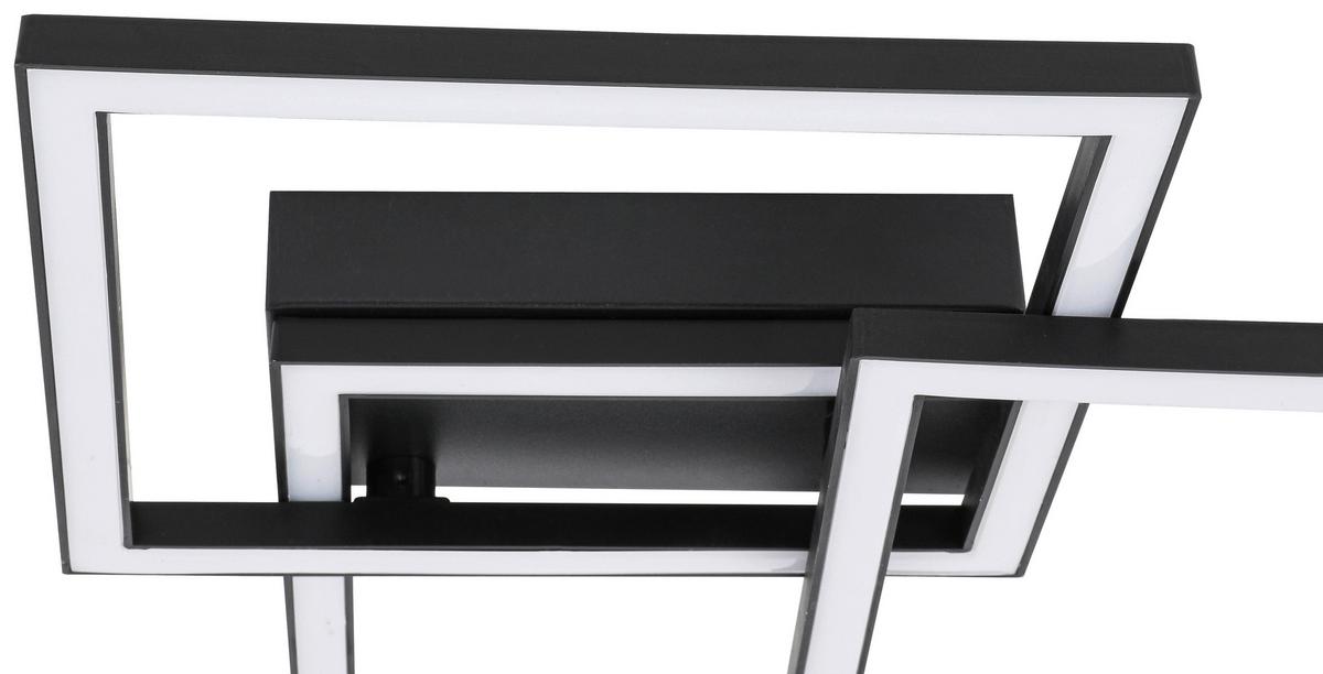 LED Mennyezeti Lámpa Timre - fekete, Modern, műanyag/fém (45,3/43,5/7,3cm) - Mömax